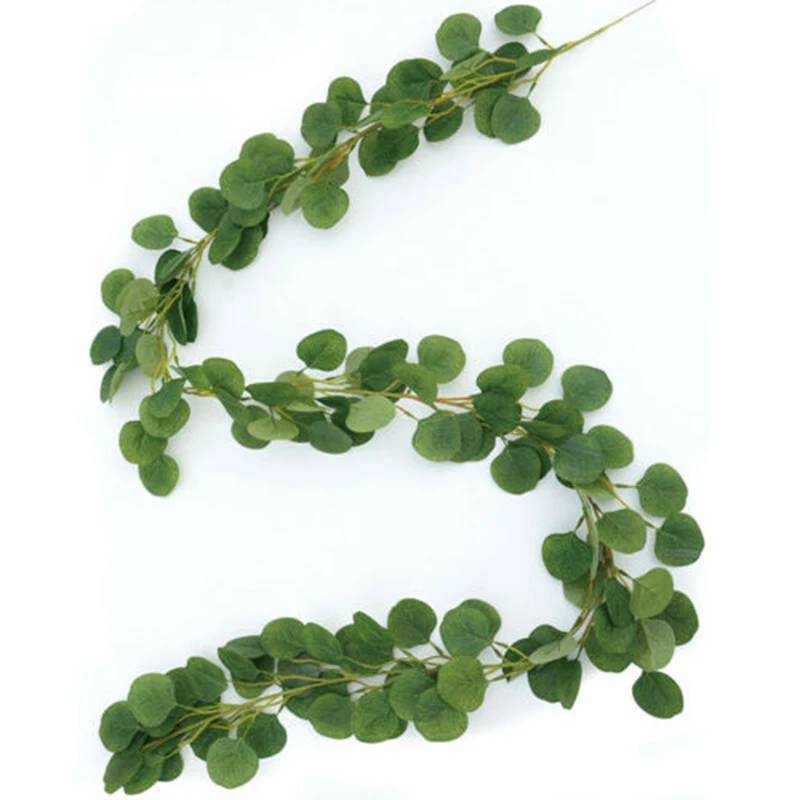 Эвкалиптовая гирлянда 1 м искусственная эвкалиптовая Зеленый лист листва