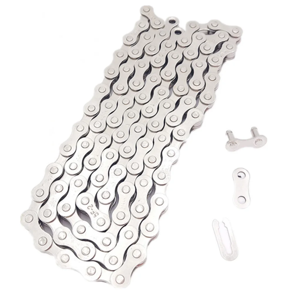 

Bicycle Single Speed Anti-Rust Plating CP Chain Z410 Bike Stroller Chain 98L Durable Silver Bicycle Accessories