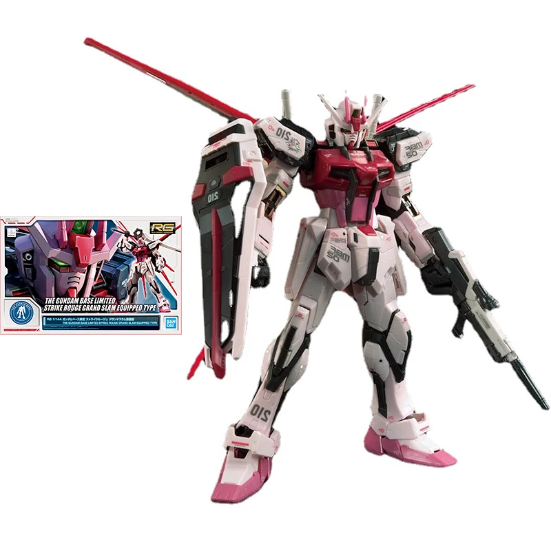 

Bandai Gundam Model Kit RG 1/144 Strike Rouge Grand Slam Equipped Type Anime Figure Gunpla Action Toy Figure Toys for Children