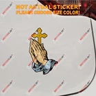 Молящиеся руки Иисус крест Наклейка автомобиля виниловая Светоотражающая Глянцевая выбрать размер