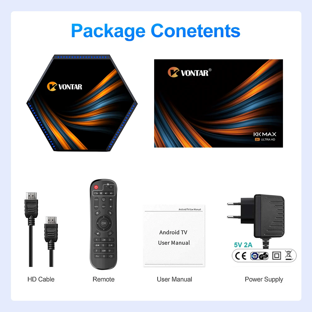 

VONTAR KK MAX Smart TV Box Android 11 TVBox Max 8GB 128GB Rockchip RK3566 Support 2.4G/5G WiFi 4K 60fps USB3.0 Playstore Youtube