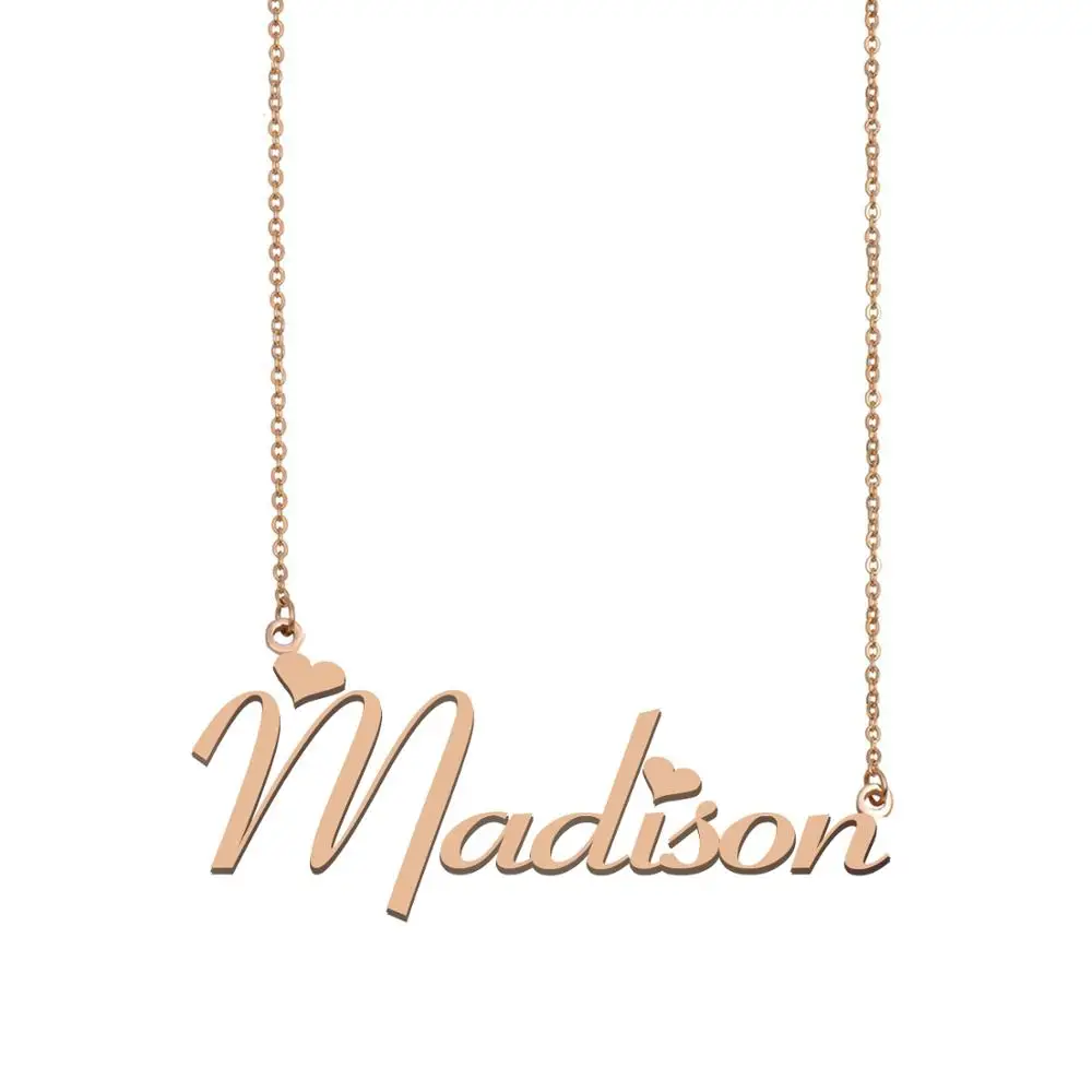 Мэдисон имя ожерелье пользовательское для женщин девушек Лучшие Друзья День