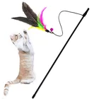 Игрушечная палочка с колокольчиком и пером, для кошек, Дразнилка для кошек интерактивный тизер