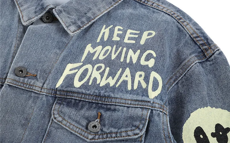 

Kanye West KIDS SEE GHOSTS Denim Jacket Men high-quality Kanye West KIDS SEE GHOSTS Jacket