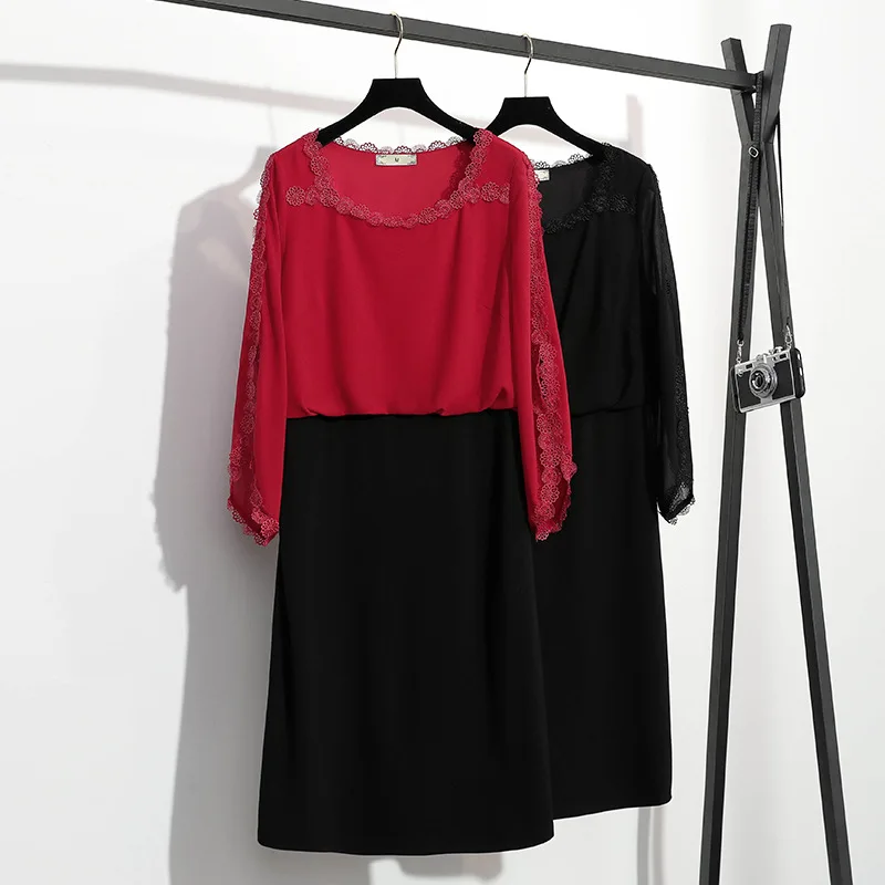 Vestido de verano de talla grande de retazos, elegante, para oficina, fiesta, trabajo, talla grande 5XL, 2021