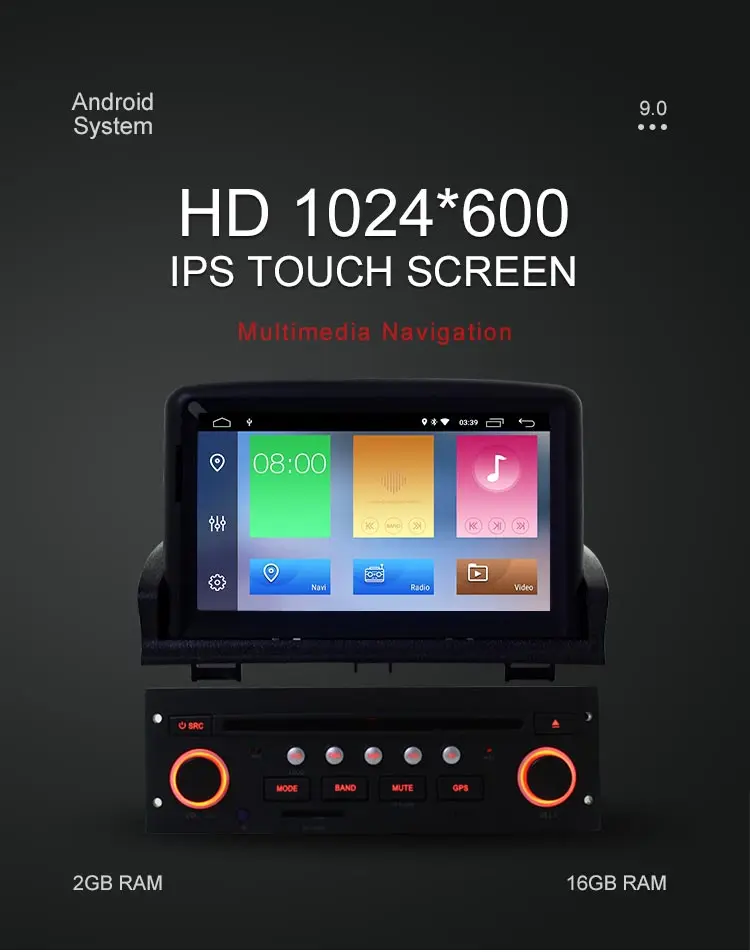 Besina 1 Din Android 9,0 автомобильный dvd-плеер для peugeot 307 2008 2009 2010 2011 Автомобильный мультимедийный gps Навигатор Радио wifi видео аудио