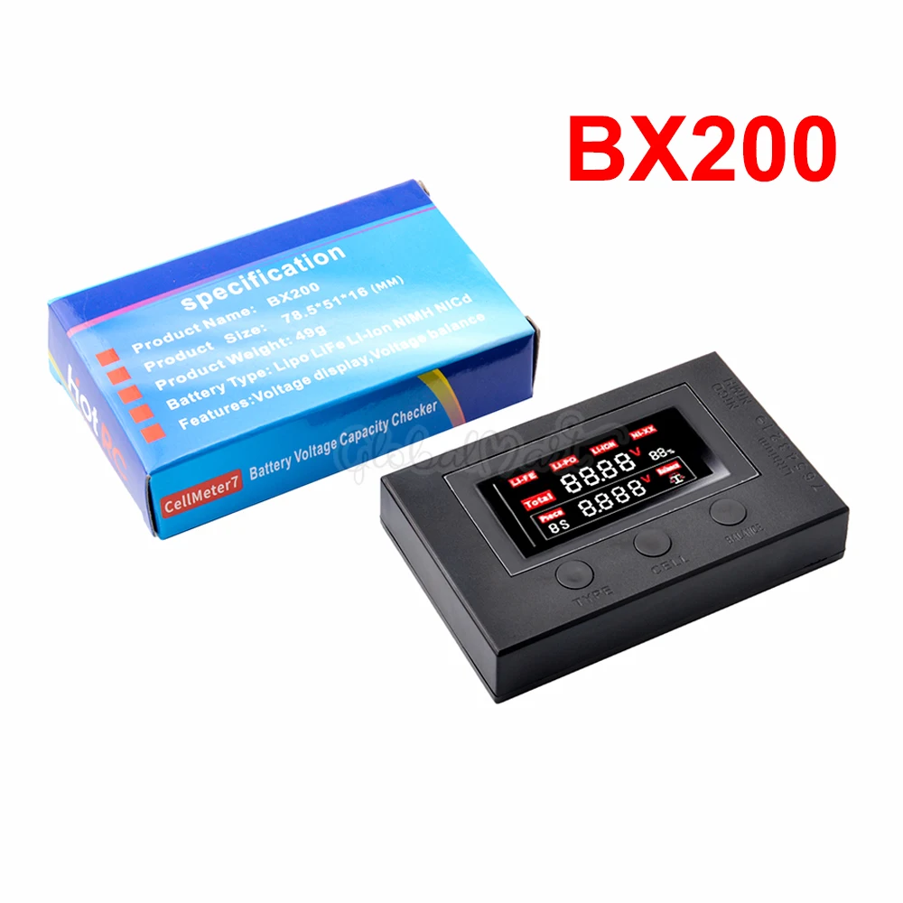 Тестер напряжения литий полимерных батарей HotRC BX200 2 7S/низковольтный зуммер