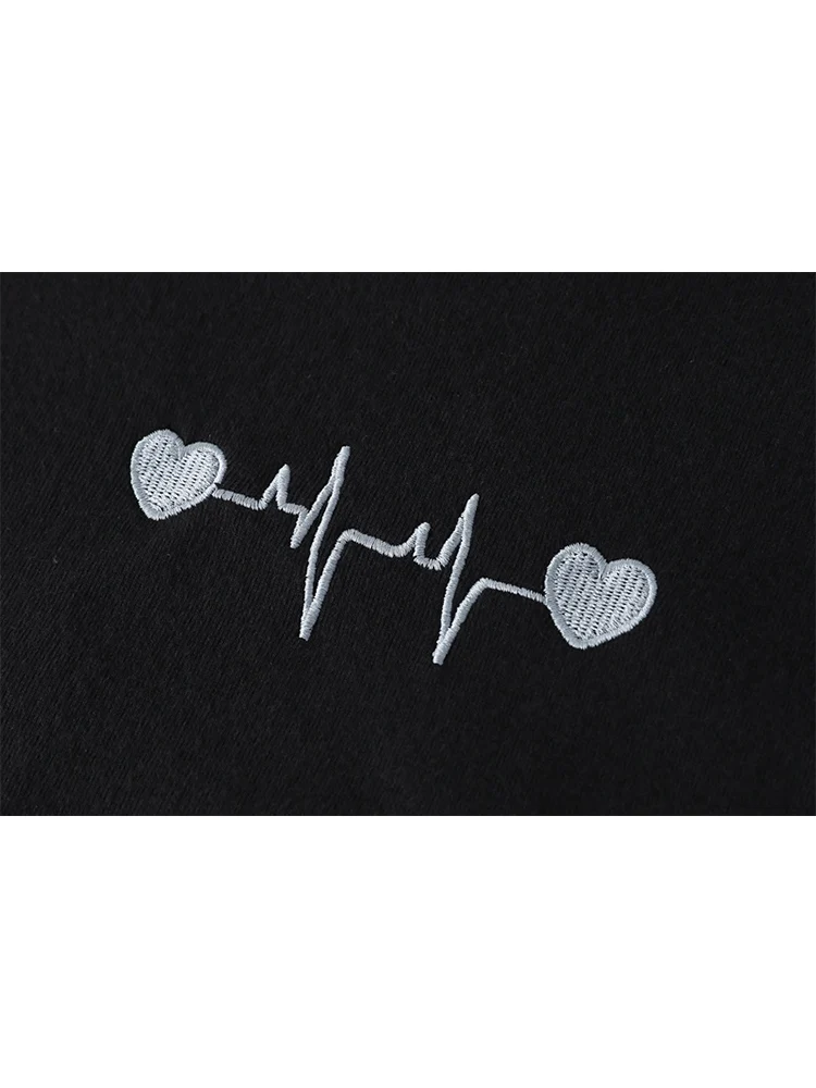 Женский пуловер в клетку с длинным рукавом и принтом сердца свободный Свитшот