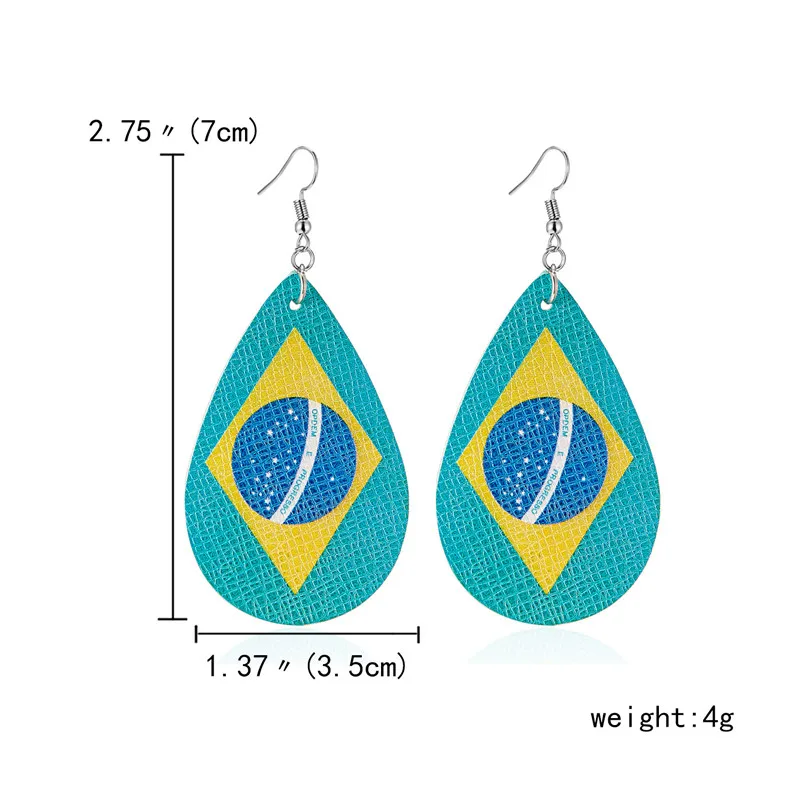 Женские серьги из искусственной кожи спортивные Футбол с немецким флагом