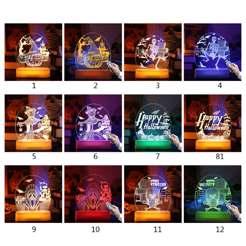 

3D Halloween Pumpkin Night LED Illusion Light Bedside Desk Table Lamp Color Changing Lights as Home Decor and Best Gifts