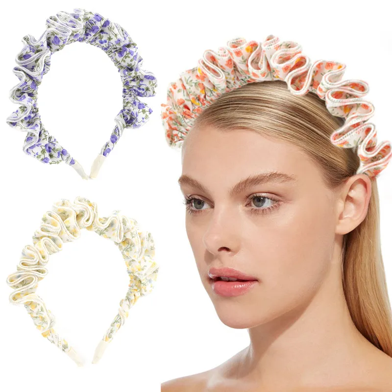 

Новые повязки для волос для женщин, однотонная тканевая повязка на голову с цветочным принтом, ободок, ободок, женские аксессуары для волос