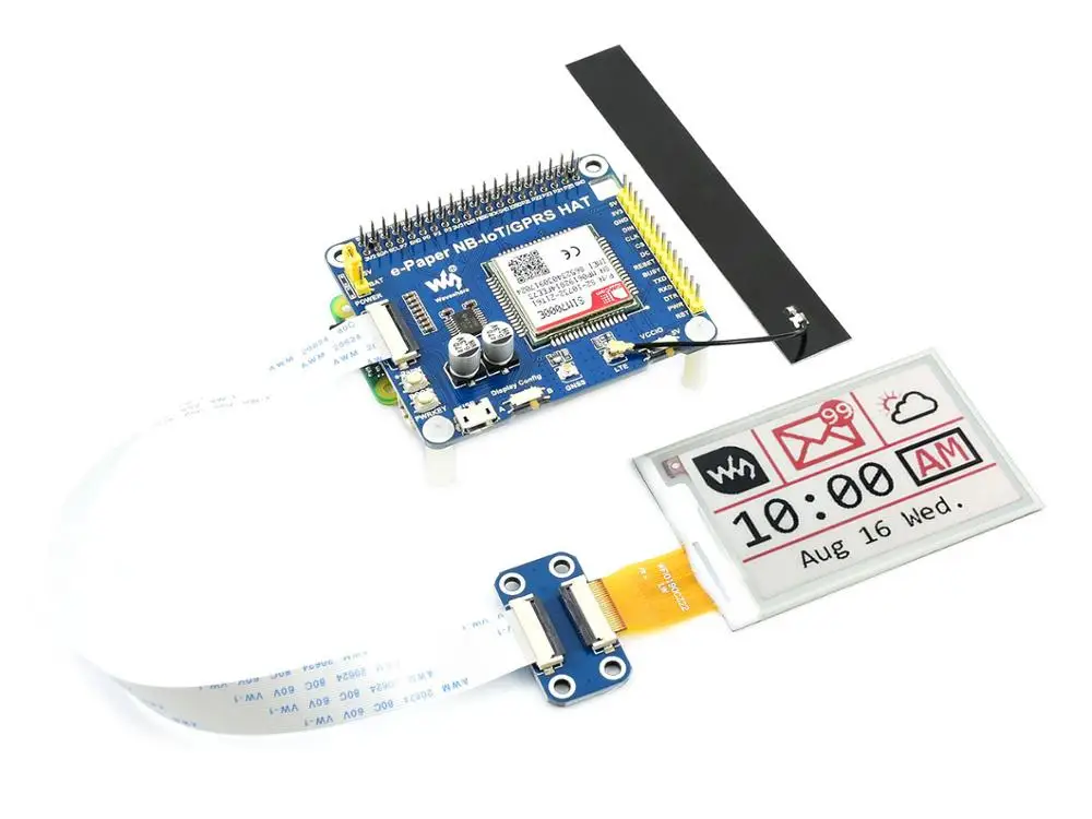 

Waveshare Raspberry Pi электронная бумага, шляпа драйвера IoT для электронных бумажных панелей, поддерживает NB-IoT/eMTC/GPRS