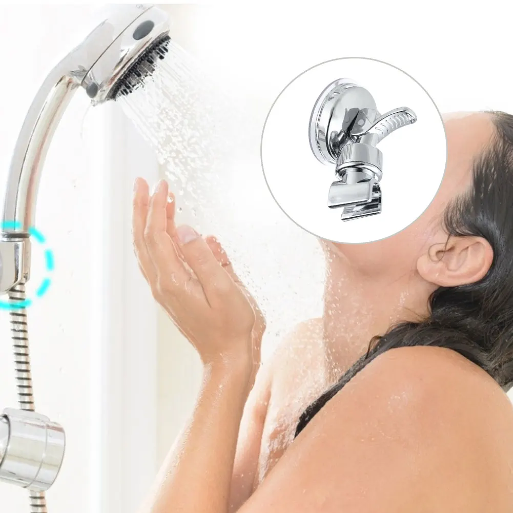 universal adjustable hand shower holder suction cup holder full plating shower rail head holder bathroom bracket stable rotation free global shipping