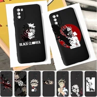 japan anime black clover asta phone case for poco m3 pro x3 pro f3 for xiaomi redmi note 10 pro 9 9c 9a note 9 pro black clover