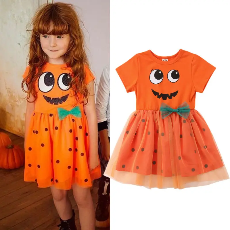 Emmababy костюм для девочек на Хэллоуин феи из тыквы нарядное праздничное платье