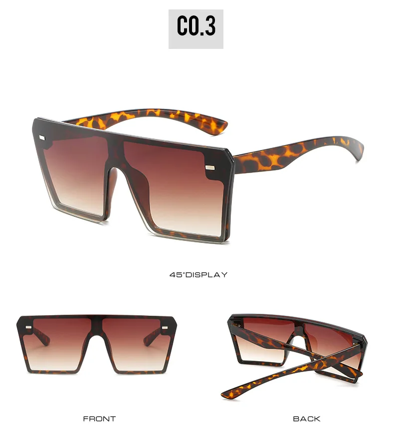 Square Oversized Sunglasses Women Flat Top Gafas Shades For Women Sun glasses okulary New Luxury Sunglasses UV400
