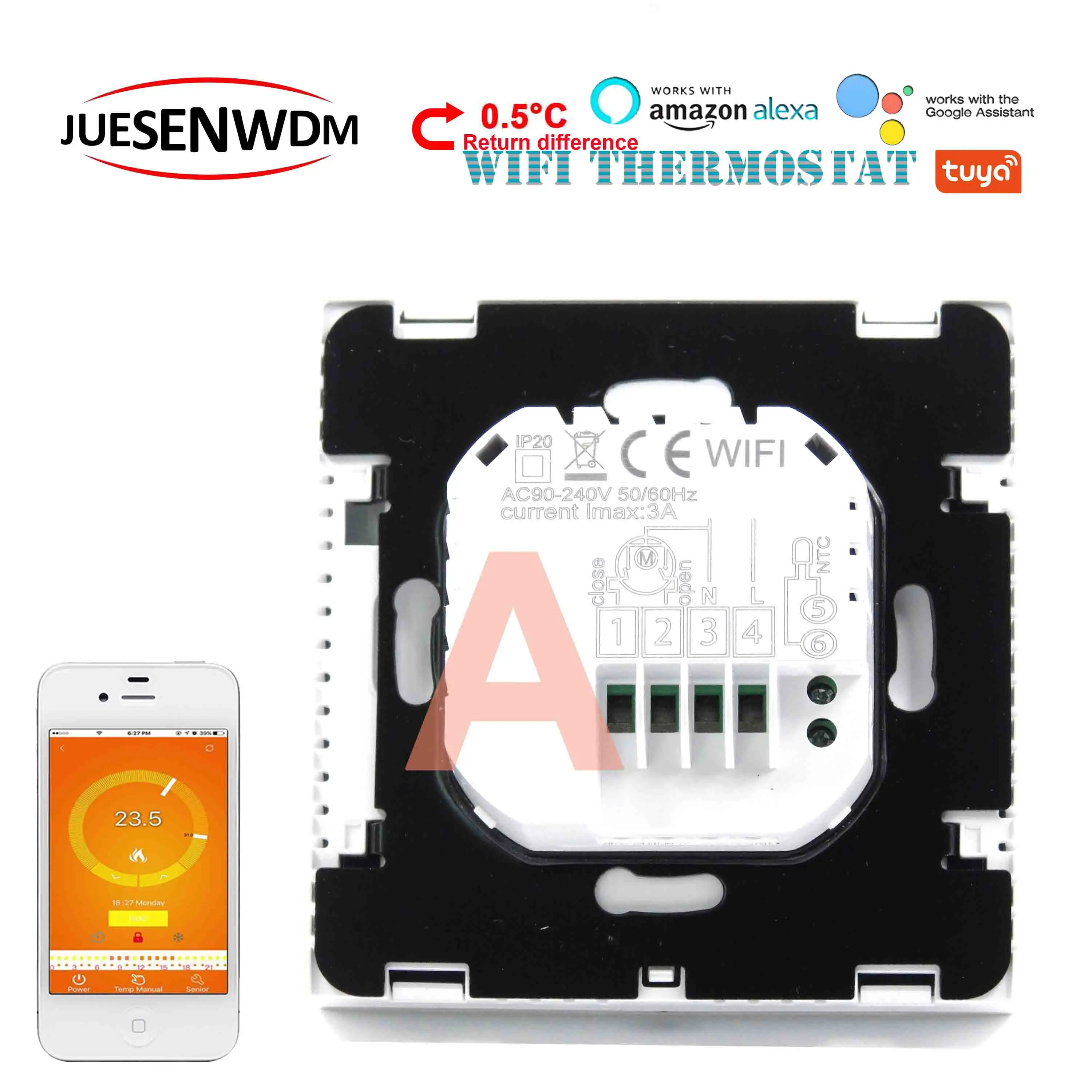 ЕС 0 5 ℃ обратная разница программируемый контроллер температуры wifi термостат