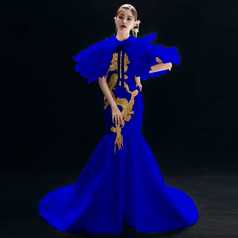 Костюм народного китайского танца для женщин одежда сцены Национальный