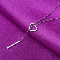 Heart Геометрический 925 пробы серебряная подвеска-Сердце ожерелья ювелирных изделий для Для женщин - Окраска металла: Heart