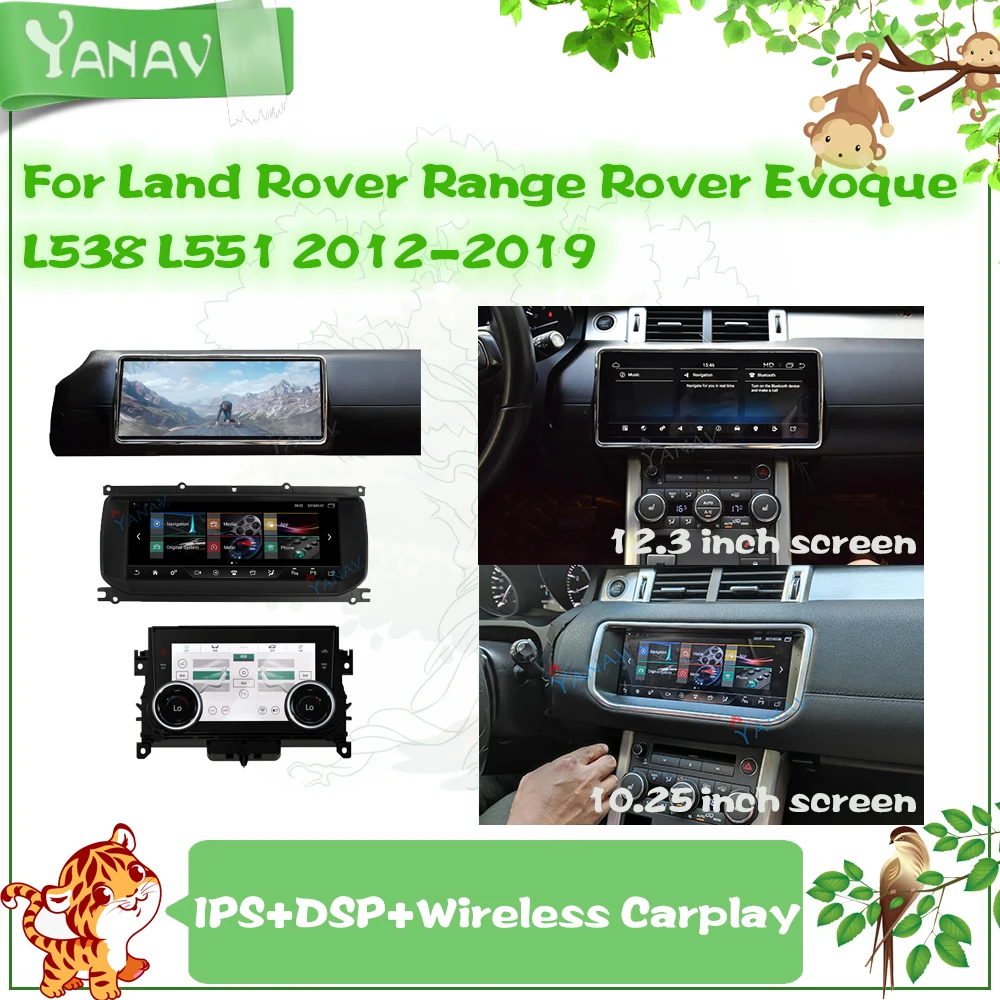 

Car Radio Android LCD Climate For Land Rover Range Rover Evoque L551 L538 2012-2019 GPS Navigation Multimedia MP3 Player Carplay