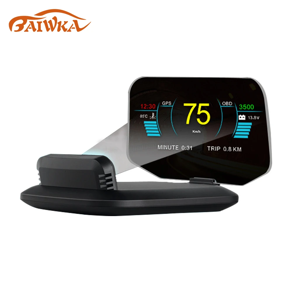 

C1 HUD Car Head Up Display OBD2 GPS Mirror Digital Speed Projector Computer Speedometer Overspeed Voltage Water Temp Oil Warning