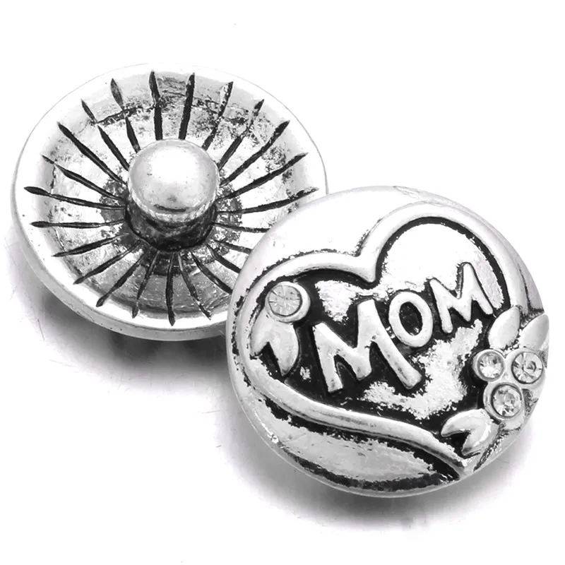 5 шт./лот металлическая кнопка 18 мм Мама собака для защелок браслетов ювелирных