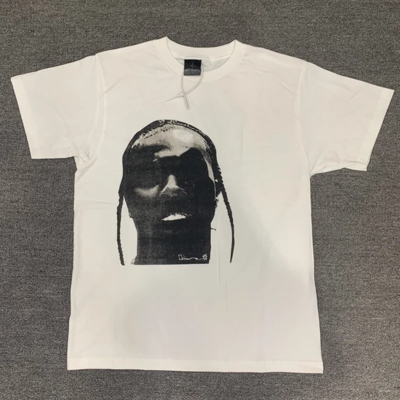 

21SS Head of Rapper Graffiti Cactus Jack Tee 100% Cotton Summer Clothes TRAVIS SCOTT Top Tees Streetwear Cactus Jack T Shirts