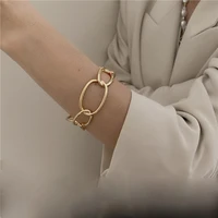 new style minimalist geometric hollow bangle for women girl adjustable opening bangle cuff statement bracelets bangles bijoux