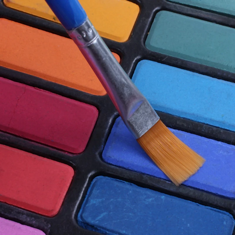 

24 Colors Solid Watercolor Paint Pigments Tablet Set With Paintbrush & Metal Box