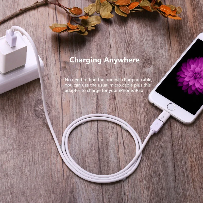 Android Micro USB к 8 контактный разъем адаптера для iPhone 5 5S 5C SE 6 6S 7 Plus X XS Max XR Синхронизация