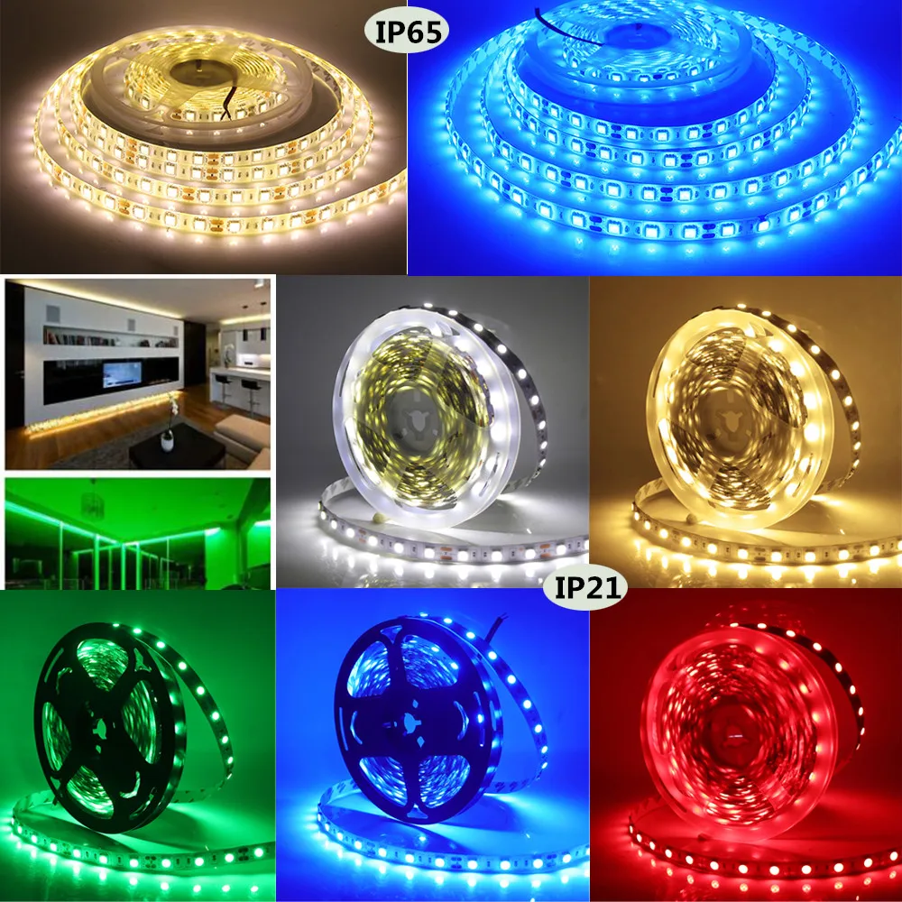 Светодиодные ленты DC 12V 60 светодиодов/m 5050 2835 ТВ задняя светильник