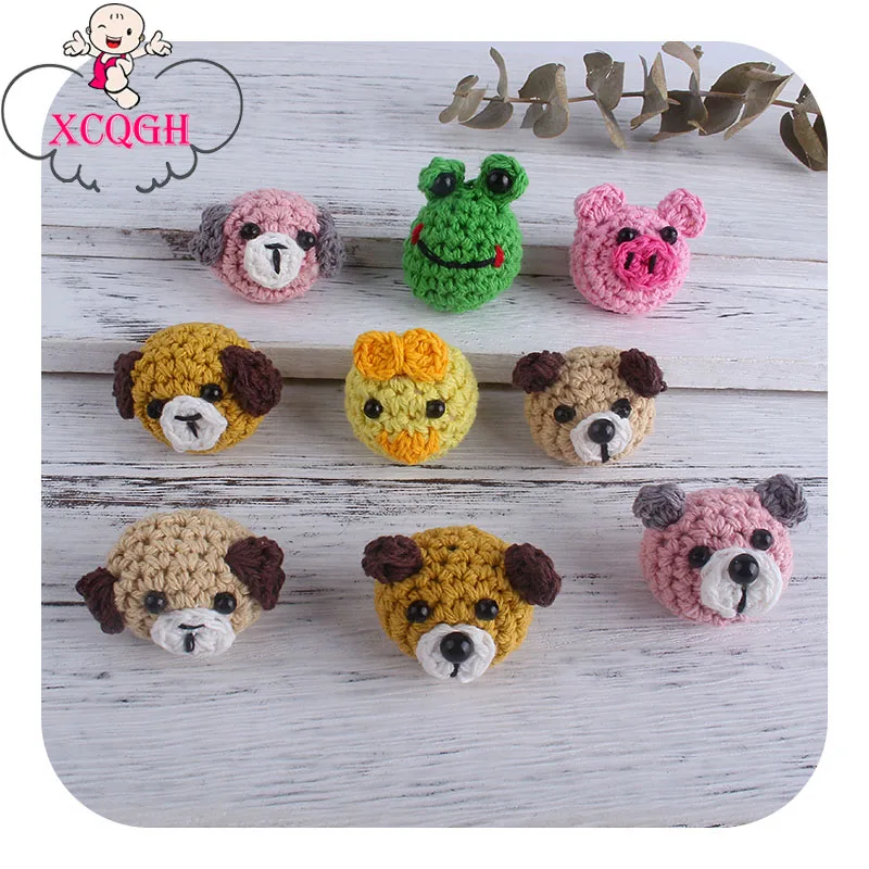 

XCQGH 10pcs Crochet Cartoon Animal Teether Pacifier Accessory for DIY Handmade Nipple Holder Chain
