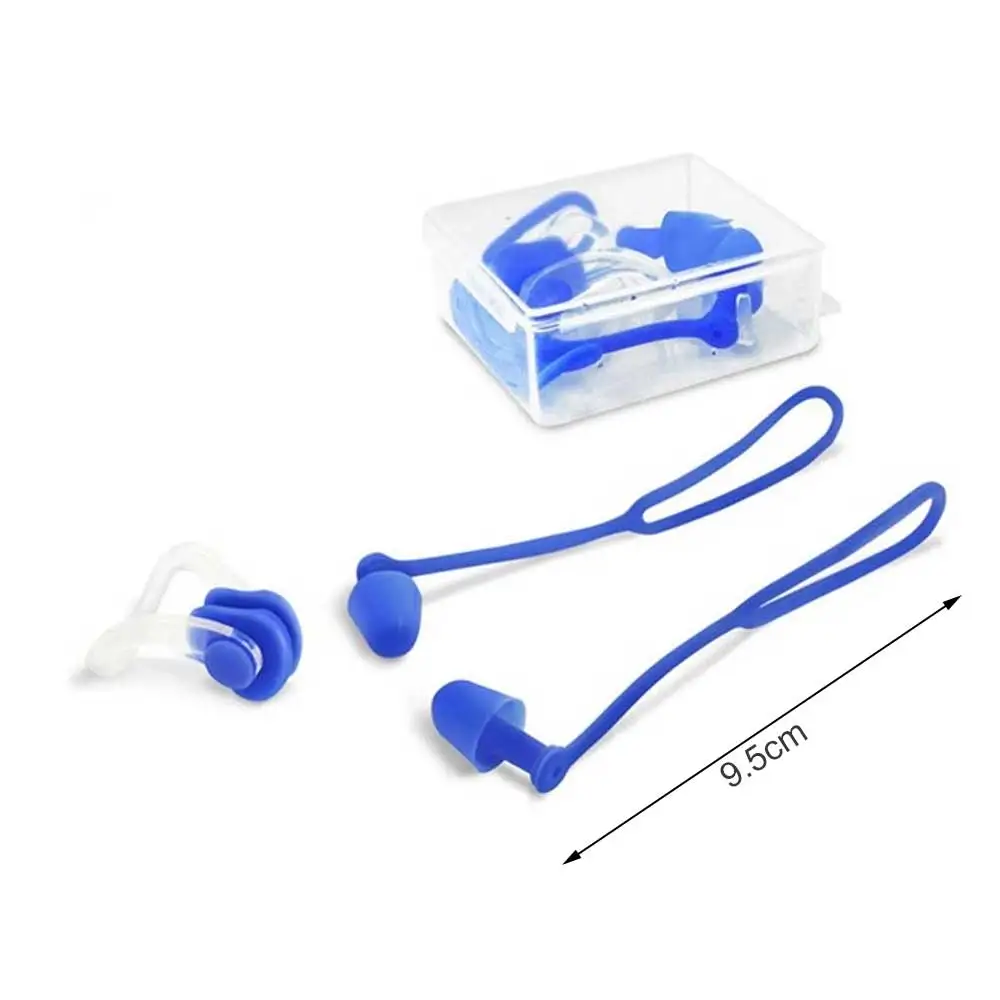 

Swimming Nose Clip Waterproof Silicone Reusable Ear Plugs with String Nose Protector for Outdoor Adults Kids Diving Surfing
