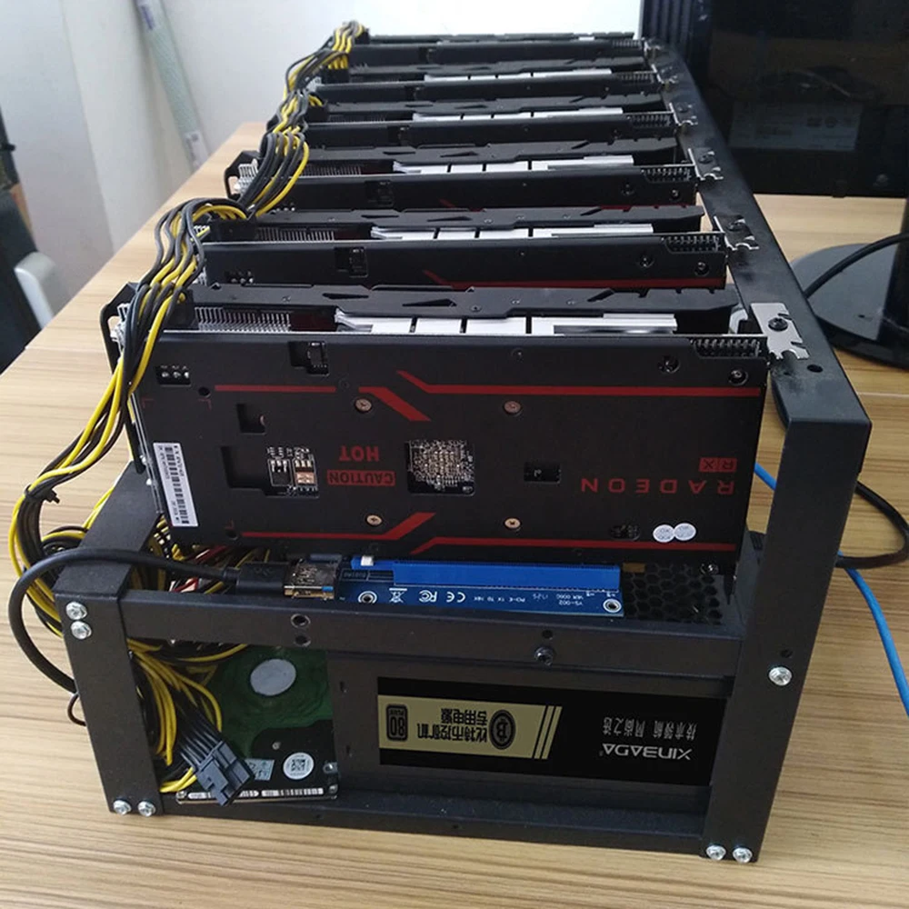 

6GPU Open Air Mining Machine Rack Case Frame Transfer Mining Rack Miner Coin Ring Computer Support Bracket Stand Holder
