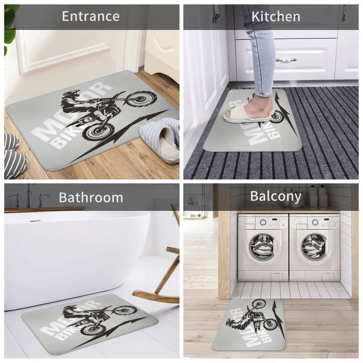 Кухонный напольный коврик декоративный дверной для мотокросса с принтом