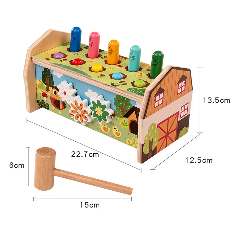 

Wooden Children Building Blocks for Boys Girls Knock Game Toys Multi-Function BM88