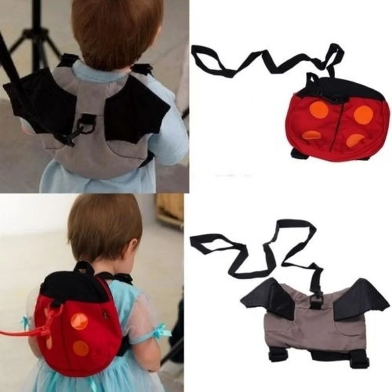 

1pcs Baby Anti-lost Bag Kids Keeper Safety Harness Bat Ladybug Harness BagToddler Walking Safety Harness Leash Bag Strap Rein