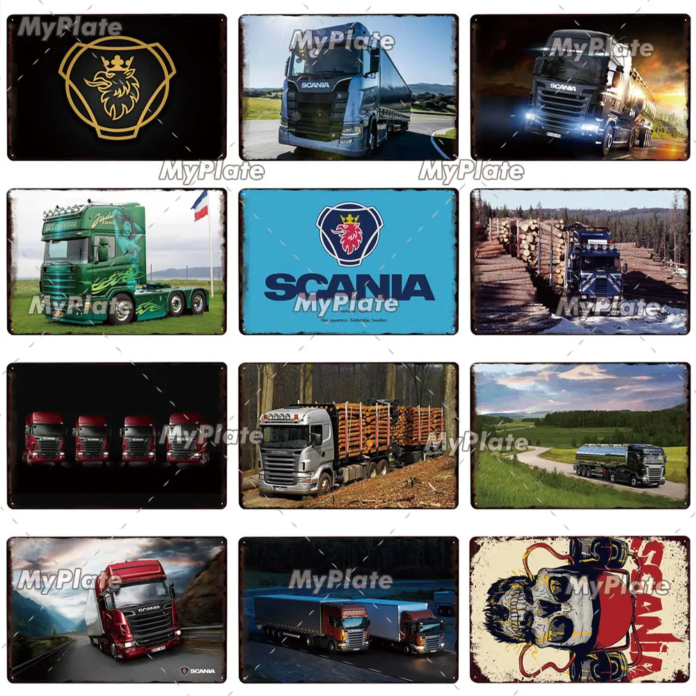 Металлическая табличка для грузовика винтажная SCANIA Жестяная Табличка Настенный