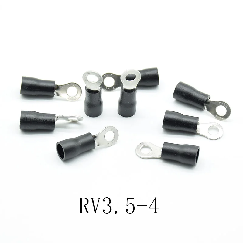 50 шт. черное кольцо обжимной изоляции RV3.5-4 RV3.5-5 RV3.5-6 3,5-8 жильный кабель соединитель AWG - Цвет: 50 RV3.5- 4