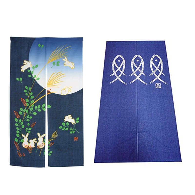 

Girls and Cherry Blossom Window Treatment Tapestry & Doorway Curtain Noren Rabbit Under Moon 85X150cm