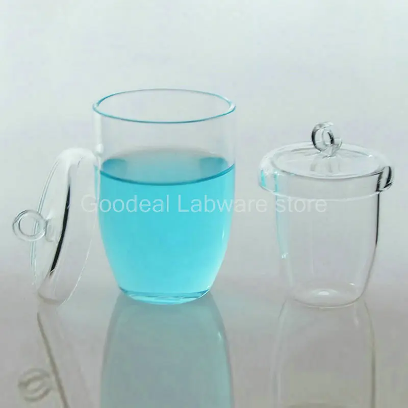 1pcs Lab10ml To 300ml High Purity and Temperature Resistance Clear Quartz Glass Crucible with Cover |