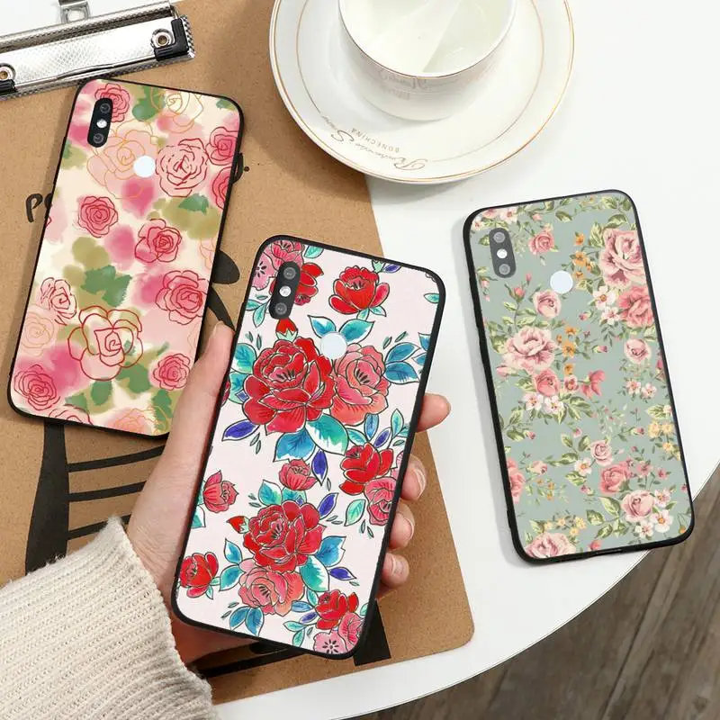 

Retro cartoon artistic flower Phone Case For Xiaomi Redmi note 7 8 9 t s 10 A pro lite funda shell coque cover