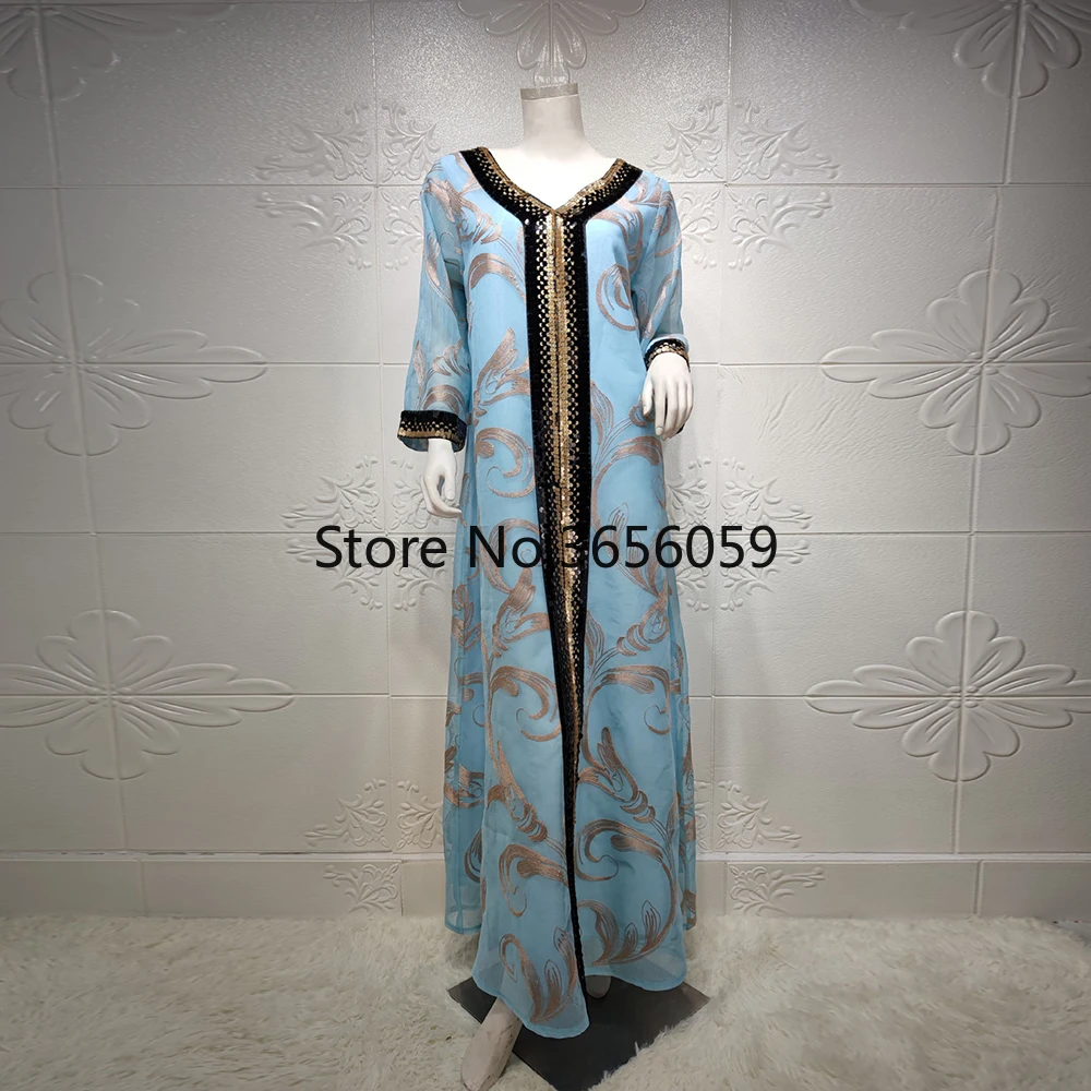 Caftan Марокканская кафтан Abaya женское платье макси в мусульманском стиле