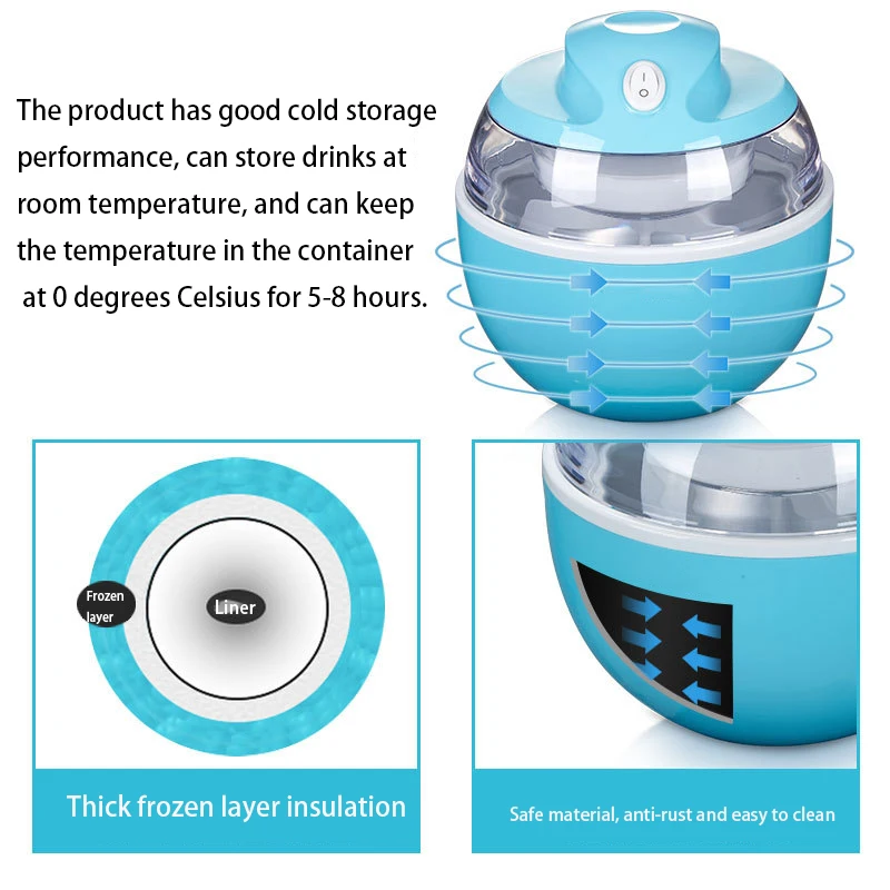 

Amazon Hot Sale Automatic Electric Fruit Soft Portable Ice Cream Machine Freezer Maker for Home