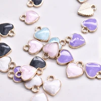 20pcs cute small love heart nacre charms for jewelry diy making earring necklace keychain bracelet pendants material accessories