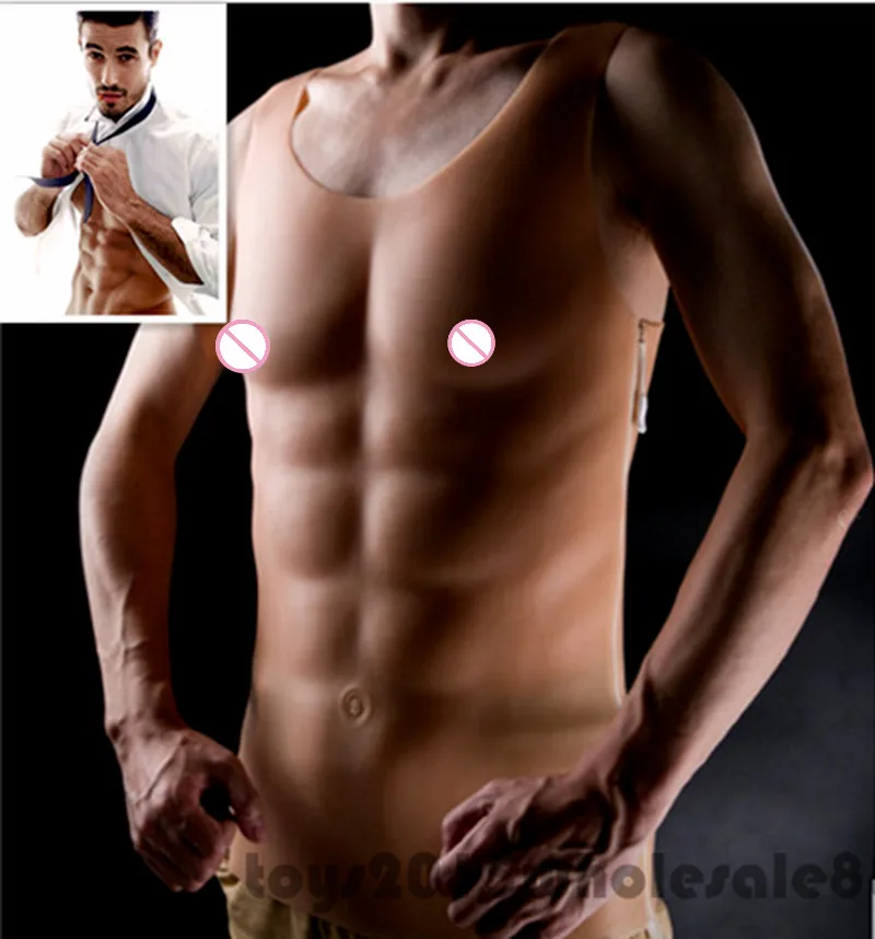 2019 Cosplay Hunk Chest Muscle for Boxing training Man Silicone Fake Chest Pecloralis Cosplay Birthday Gifts