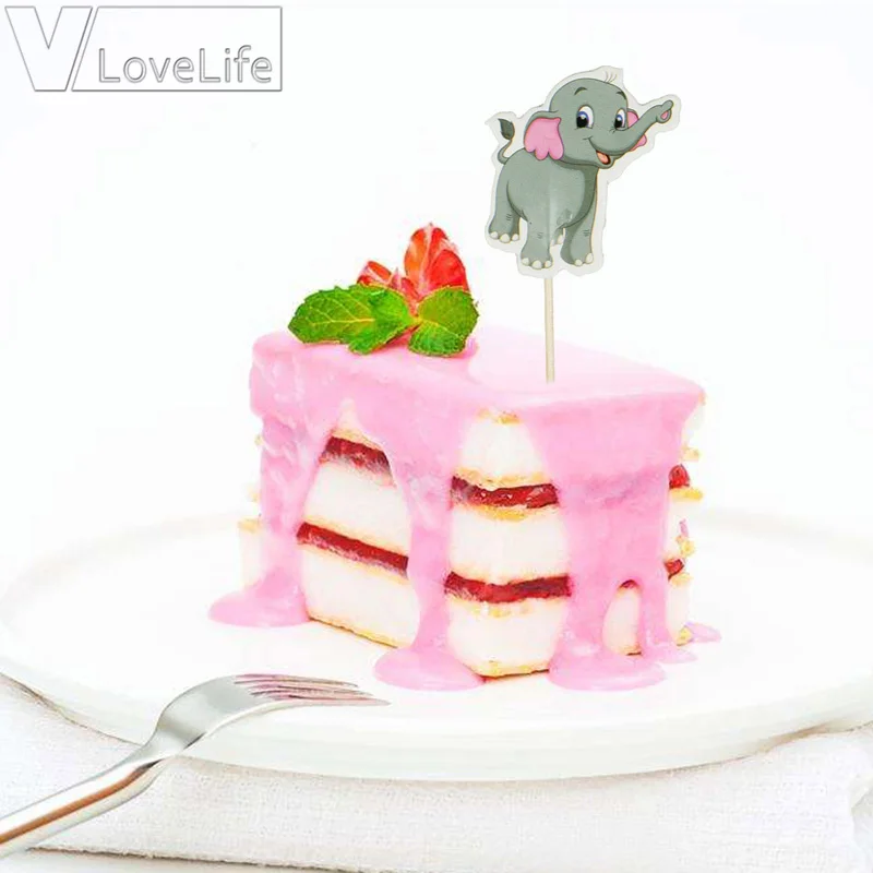 24 шт сафари джунгли животное кекс Toppers выбирает День рождения украшение дети