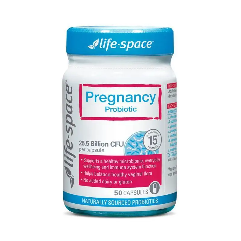 

Australia Life Space Pregnancy Probiotic 50 Capsules 25.5 Billion CFU Live Beneficial Bacteria Balance Vaginal Microflora Eczema