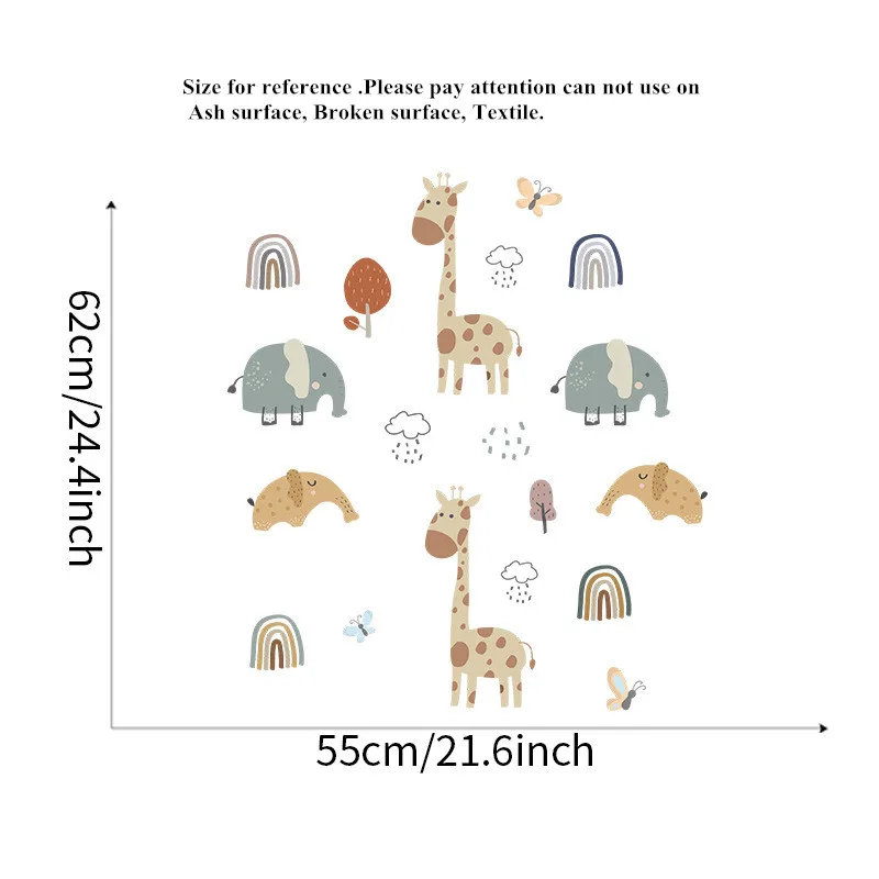 Мультяшные животные настенные наклейки для детской комнаты спальни Настенный