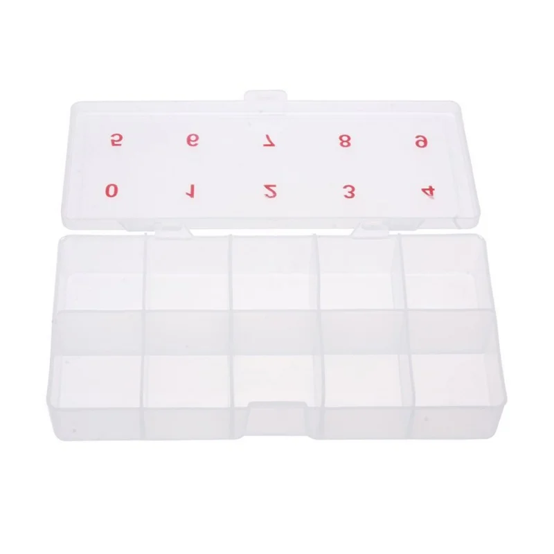 

2 X 5 Plastic Nail Art Tip Cell Empty Storage Box Case Tool White